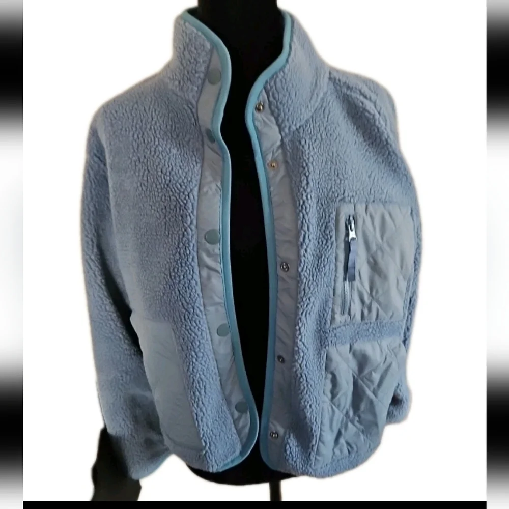 Rails Womens Lorena Steel Blue Sherpa Cozy Winter Outerwear Jacket S - Picture 10 of 16